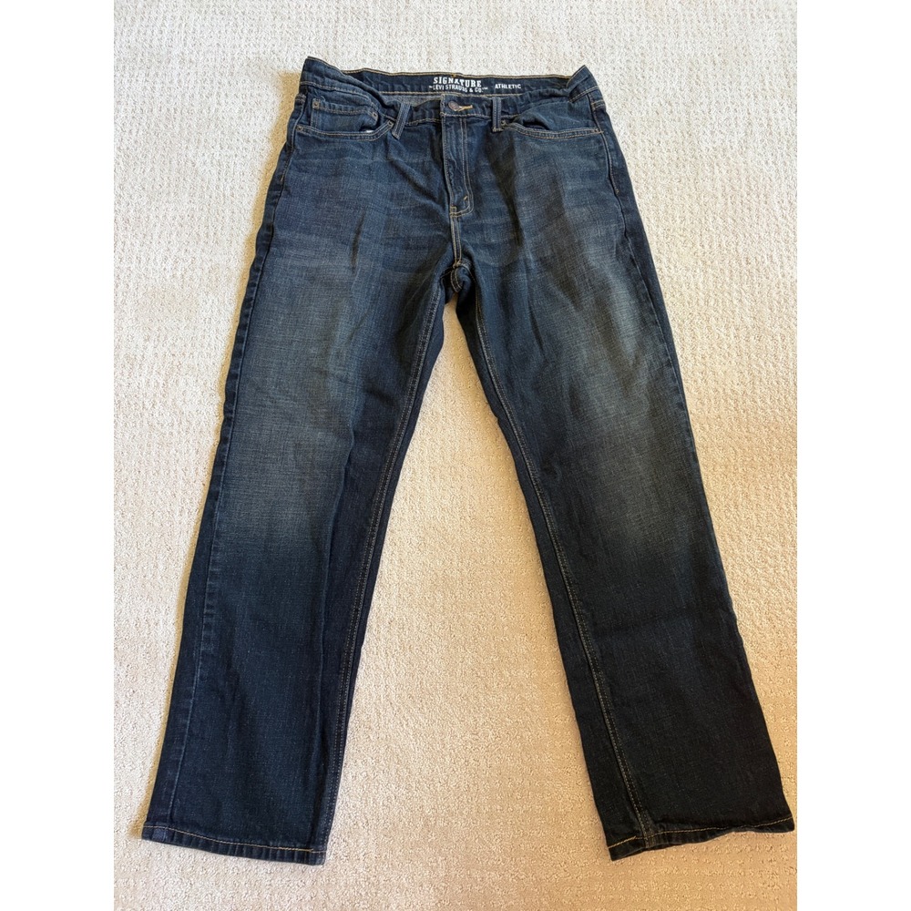Signature by Levi Strauss & Co Jeans Mens 36x30 Dark Wash Athletic Fit